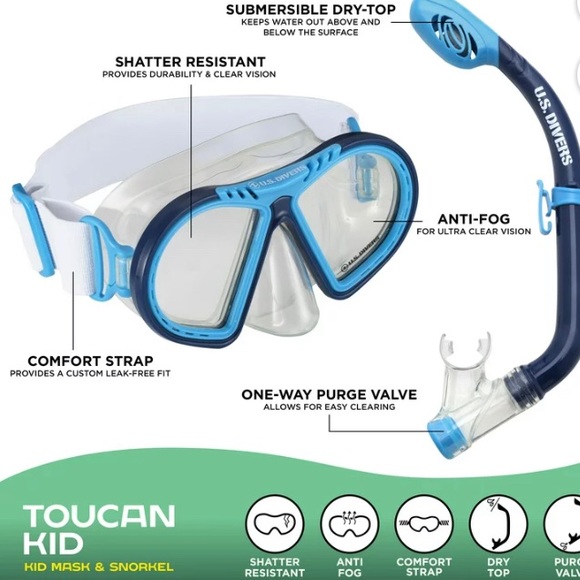 COPY - U.S. Divers Kid Snorkeling Combo Ages 4+ (Teal & Pink) Mask and Snorkel … - Picture 4 of 4